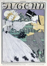 Amoureux sur un banc, illustration de couverture pour le magazine 